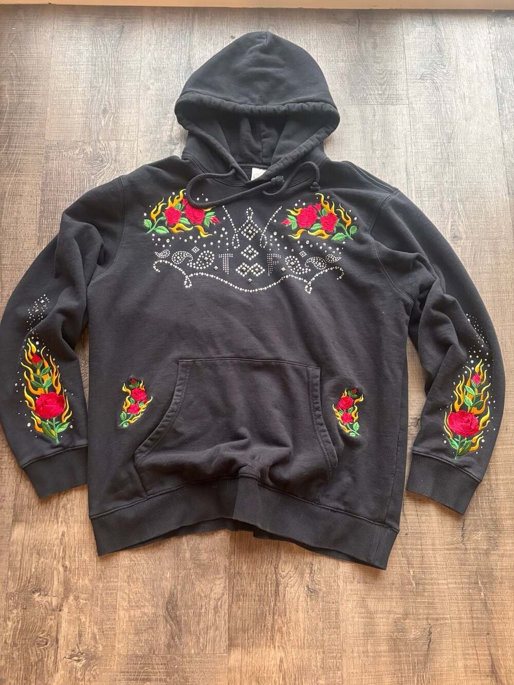 Teddy Fresh Rhinestone Cowboy Hoodie with Floral Embroidery